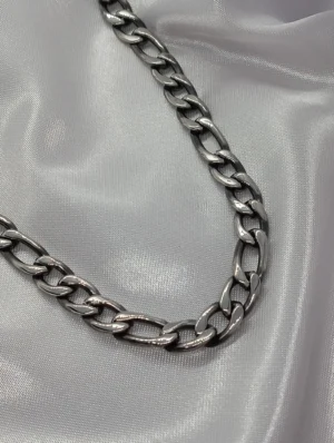 Cadena de Caballero Tipo Barbada Satinada Básica en Acero