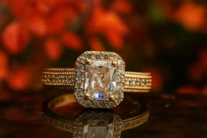 Anillo Solitario de Dama Diseño Clásico con Piedras Blancas