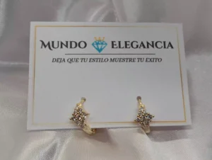 Aretes Huggies Diseño Moderno en Oro Laminado