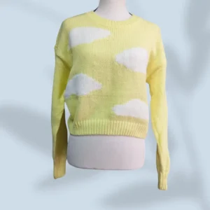 Suéter Amarillo con Dibujos de Nube