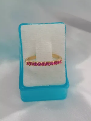 Anillo Ajustable Zirconia Rosa