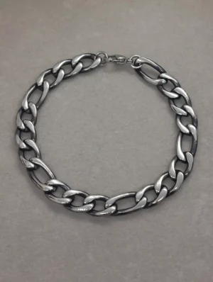 Pulsera de Caballero Tipo Barbada Satinada en Acero Inoxidable