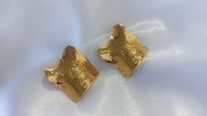 Arete Broquel Diseño Cuadrado Acero Inoxidable