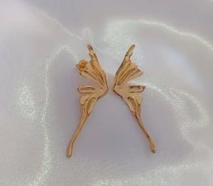 Aretes Diseño Moderno en Acero Inoxidable Dorado