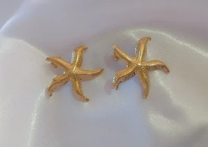 Aretes de Estrella de Mar Acero inoxidable Dorado