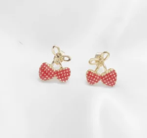 ARETES DE CEREZAS ORO LAMINADO