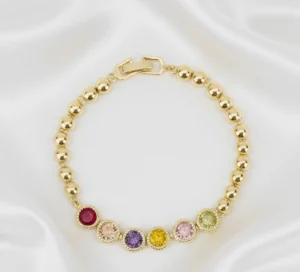 PULSERA DISEÑO DE CIRCULOS EN ORO LAMINADO