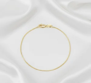 Pulsera de Dama con Diseño de Cola de Rata en Oro Laminado