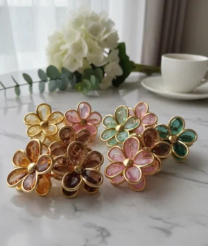 PINZAS PARA EL CABELLO FLOR CRISTAL