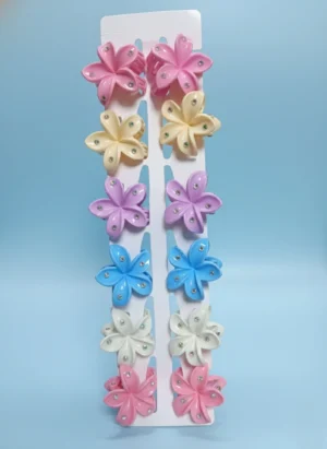 DOCENA DE PINZAS CON BRILLO COLORES PASTEL